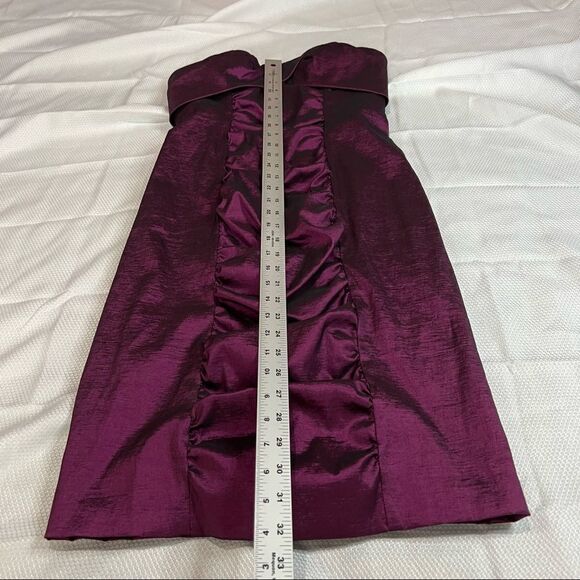 Xscape Metallic Magenta Strapless Mini Dress‎ - Picture 7 of 11
